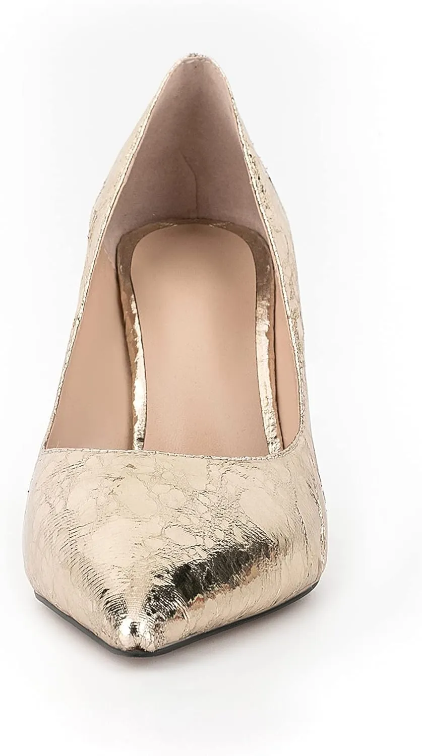 Women Shiny Patent Vegan Leather Wedge Shoes Pointed Slide Dress High Heel Shoes for Party