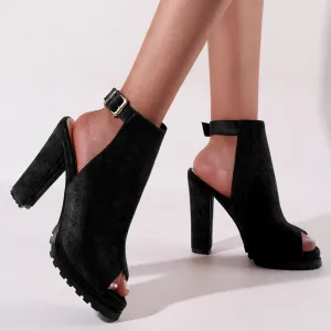 Womens' sexy high heeled platform peep toe sandals